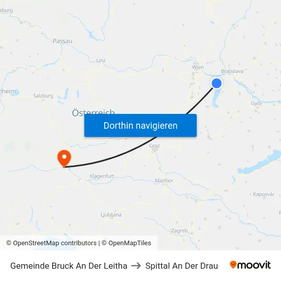 Gemeinde Bruck An Der Leitha to Spittal An Der Drau map