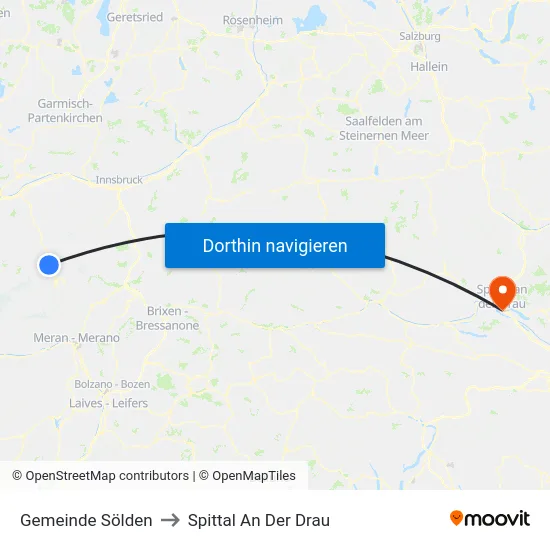 Gemeinde Sölden to Spittal An Der Drau map