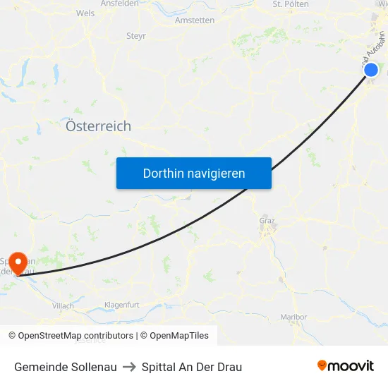Gemeinde Sollenau to Spittal An Der Drau map