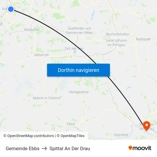 Gemeinde Ebbs to Spittal An Der Drau map