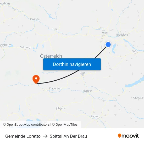 Gemeinde Loretto to Spittal An Der Drau map