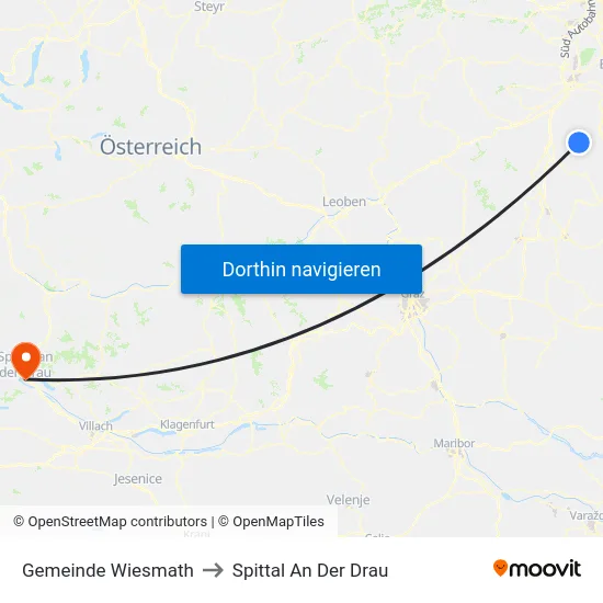 Gemeinde Wiesmath to Spittal An Der Drau map