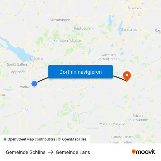 Gemeinde Schlins to Gemeinde Lans map