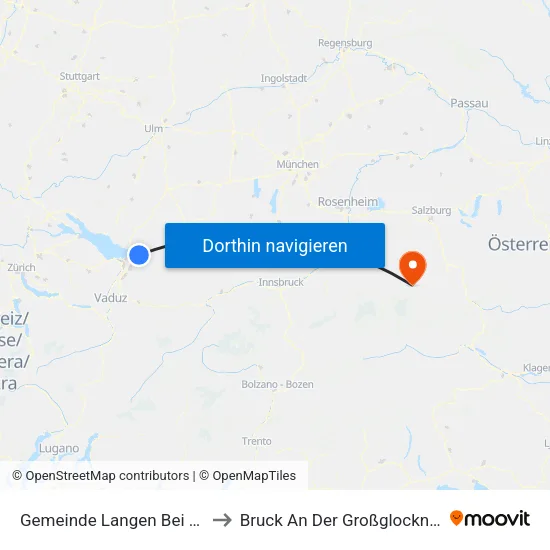 Gemeinde Langen Bei Bregenz to Bruck An Der Großglocknerstraße map