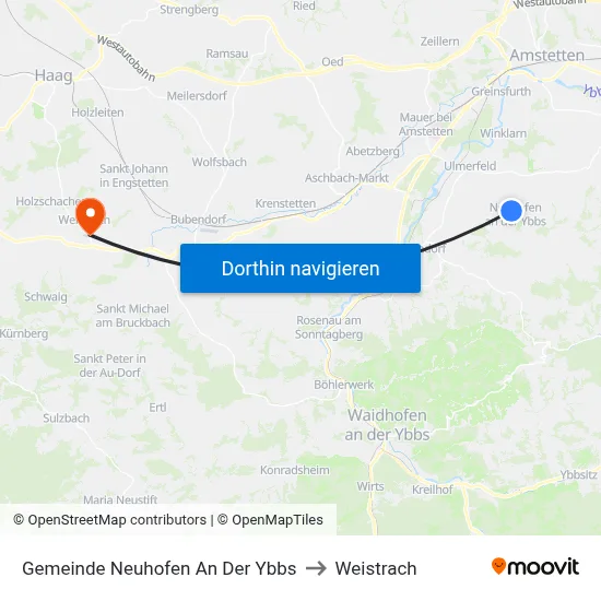 Gemeinde Neuhofen An Der Ybbs to Weistrach map