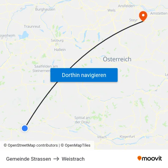 Gemeinde Strassen to Weistrach map