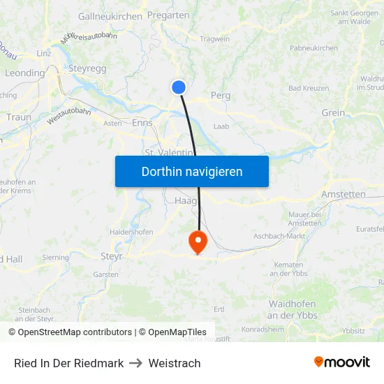Ried In Der Riedmark to Weistrach map