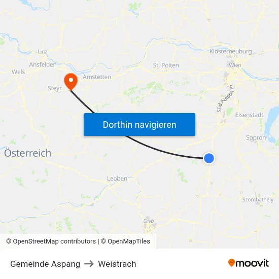 Gemeinde Aspang to Weistrach map