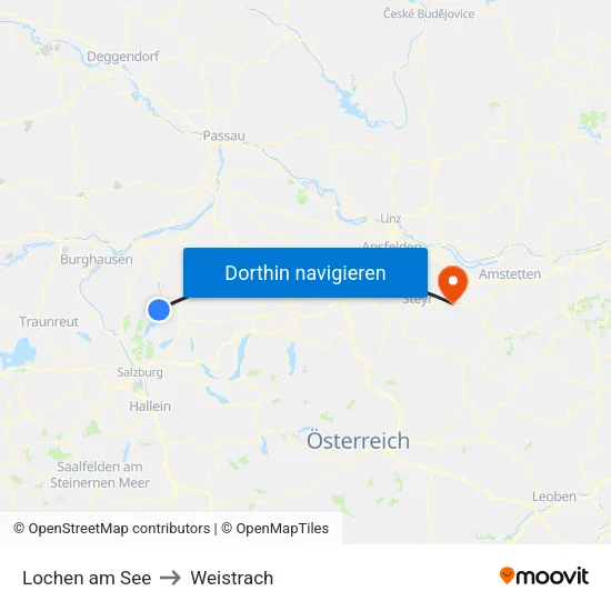 Lochen am See to Weistrach map