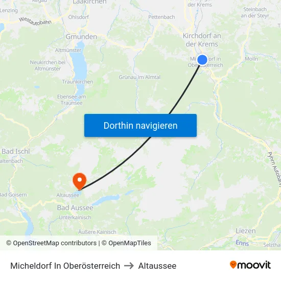 Micheldorf In Oberösterreich to Altaussee map