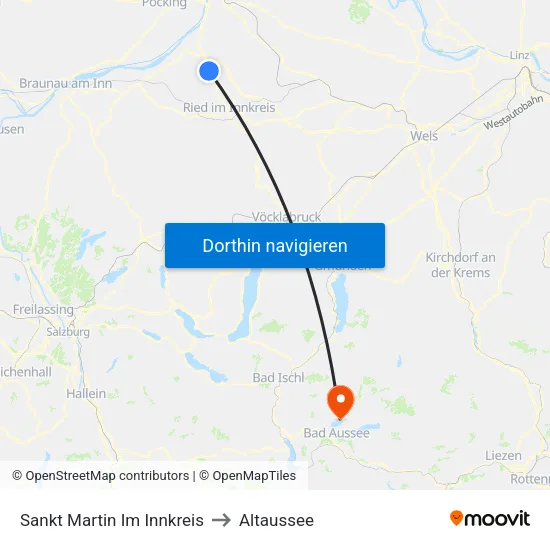 Sankt Martin Im Innkreis to Altaussee map
