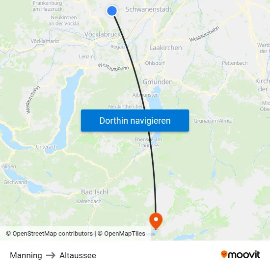 Manning to Altaussee map