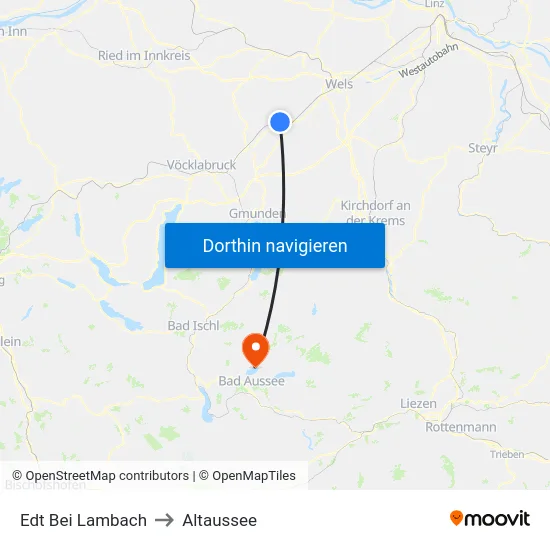 Edt Bei Lambach to Altaussee map