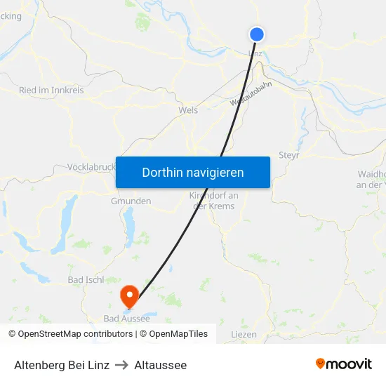 Altenberg Bei Linz to Altaussee map