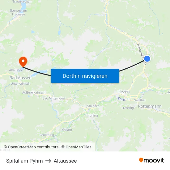 Spital am Pyhrn to Altaussee map