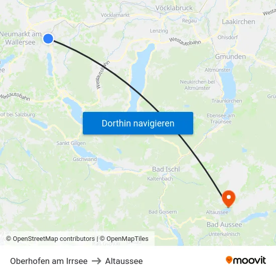 Oberhofen am Irrsee to Altaussee map