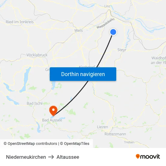 Niederneukirchen to Altaussee map