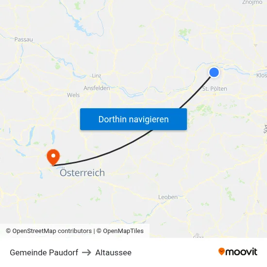 Gemeinde Paudorf to Altaussee map