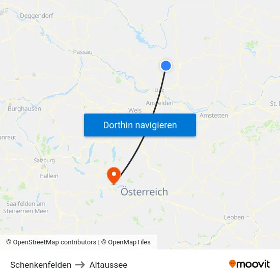 Schenkenfelden to Altaussee map