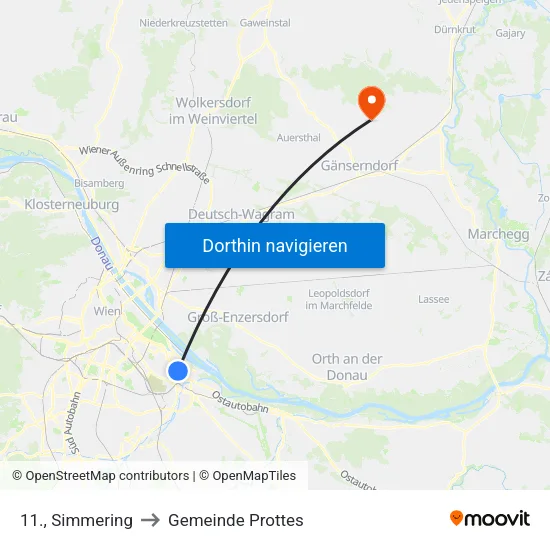 11., Simmering to Gemeinde Prottes map