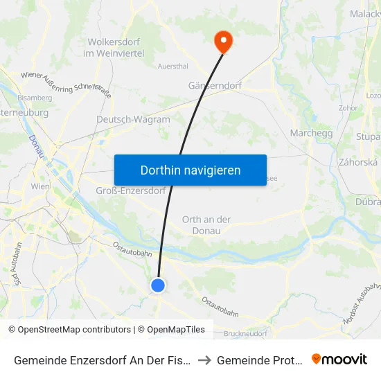Gemeinde Enzersdorf An Der Fischa to Gemeinde Prottes map