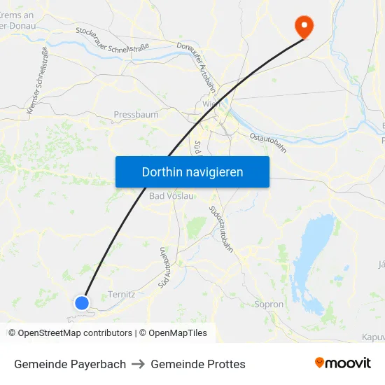 Gemeinde Payerbach to Gemeinde Prottes map