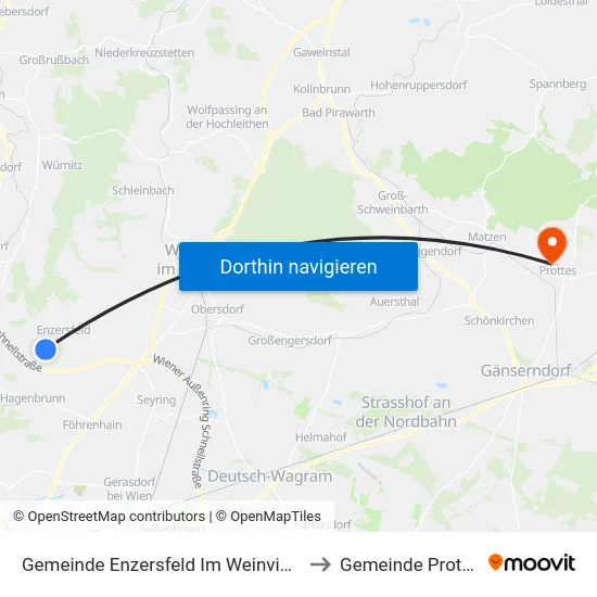 Gemeinde Enzersfeld Im Weinviertel to Gemeinde Prottes map