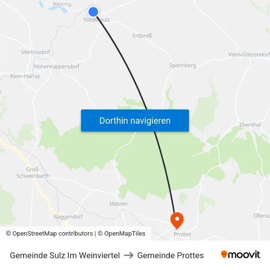 Gemeinde Sulz Im Weinviertel to Gemeinde Prottes map