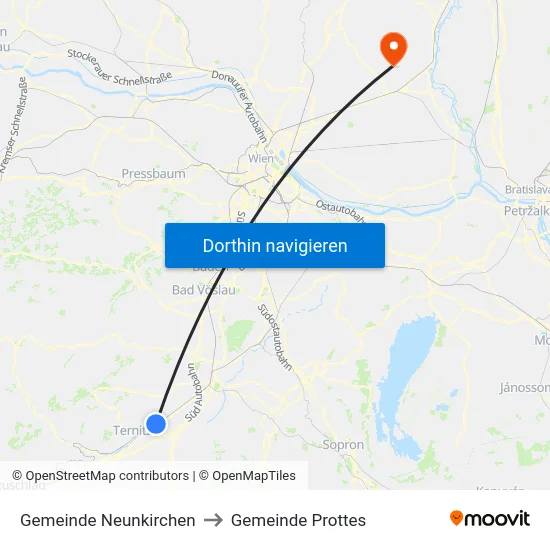 Gemeinde Neunkirchen to Gemeinde Prottes map