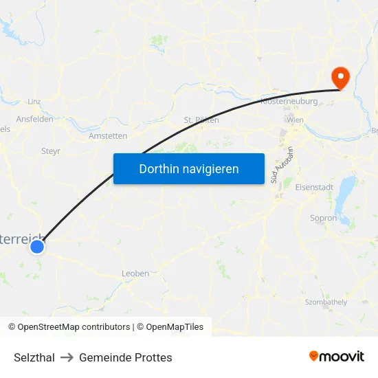 Selzthal to Gemeinde Prottes map