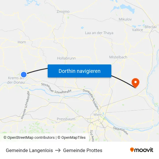 Gemeinde Langenlois to Gemeinde Prottes map