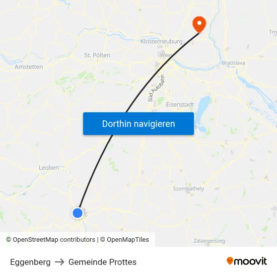 Eggenberg to Gemeinde Prottes map