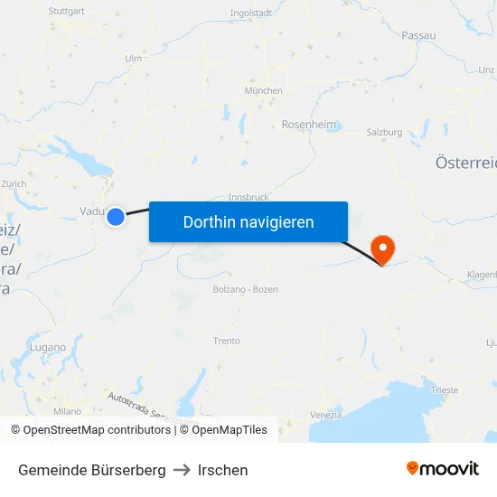 Gemeinde Bürserberg to Irschen map