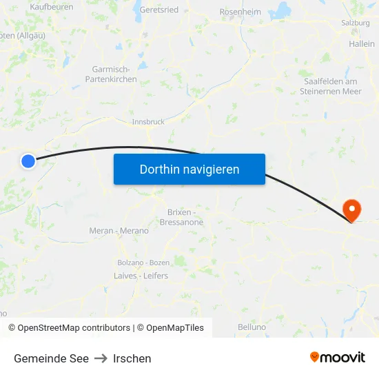 Gemeinde See to Irschen map
