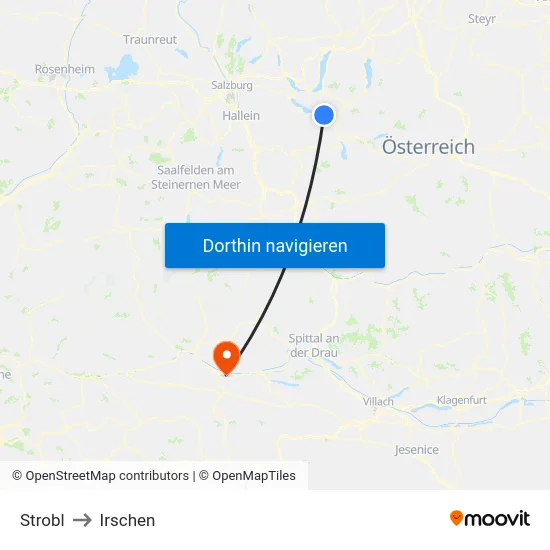 Strobl to Irschen map