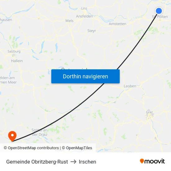 Gemeinde Obritzberg-Rust to Irschen map