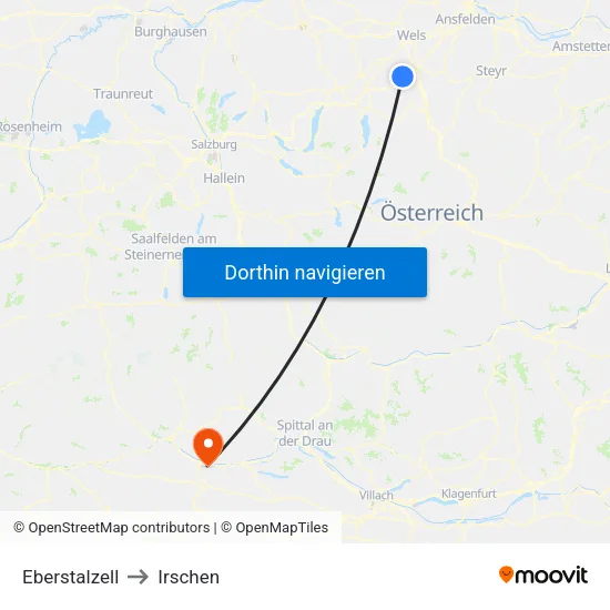 Eberstalzell to Irschen map