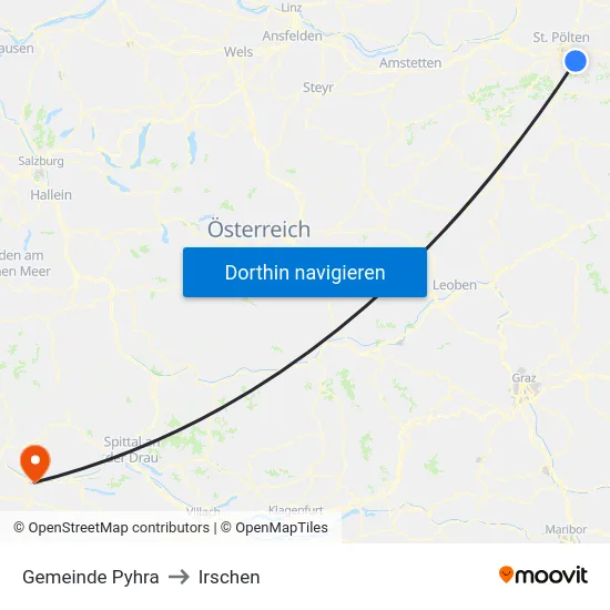 Gemeinde Pyhra to Irschen map