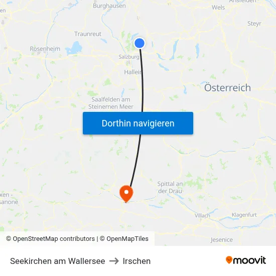 Seekirchen am Wallersee to Irschen map