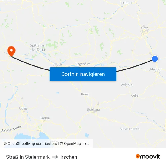Straß In Steiermark to Irschen map