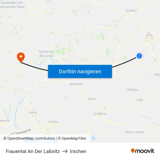 Frauental An Der Laßnitz to Irschen map