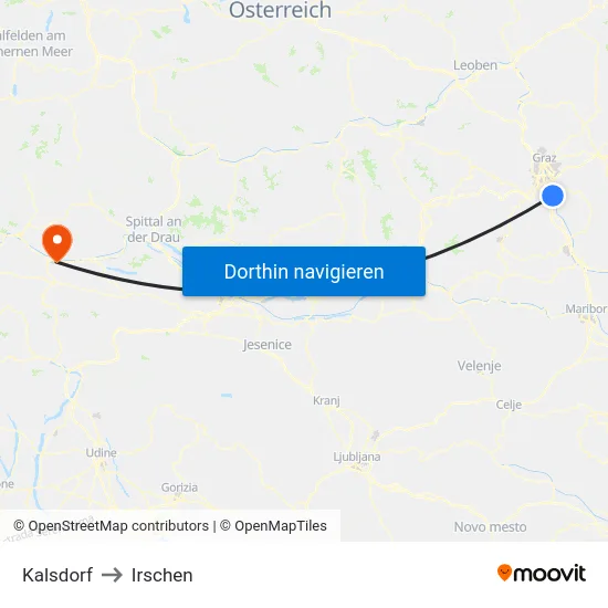 Kalsdorf to Irschen map