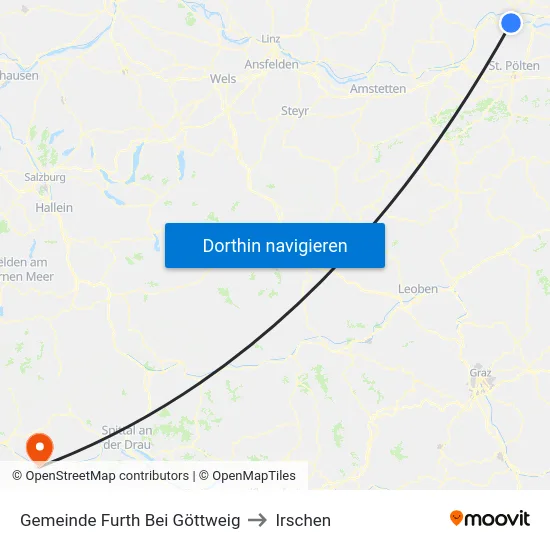 Gemeinde Furth Bei Göttweig to Irschen map
