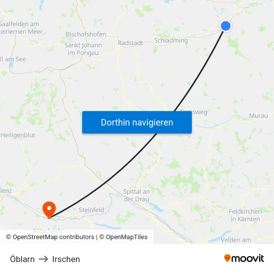 Öblarn to Irschen map