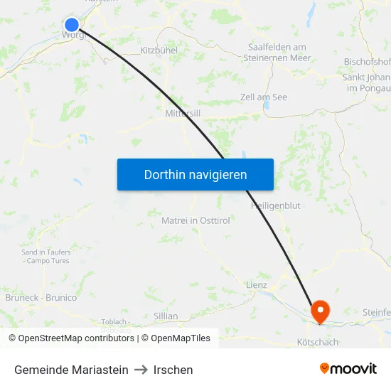 Gemeinde Mariastein to Irschen map