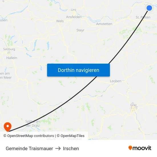Gemeinde Traismauer to Irschen map