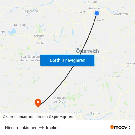 Niederneukirchen to Irschen map