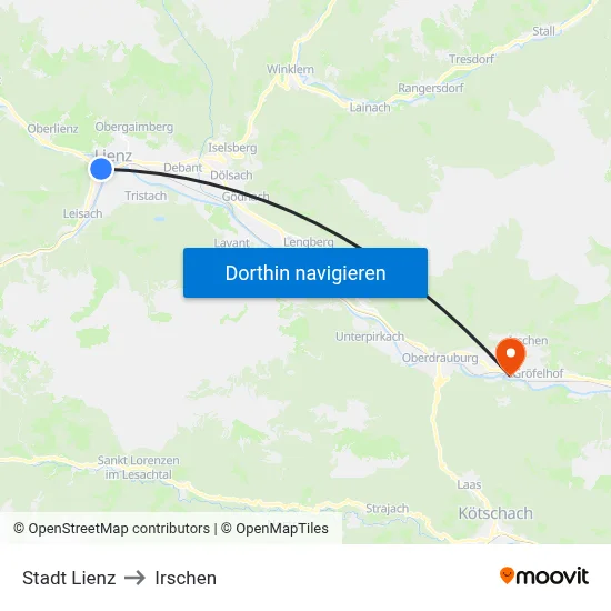 Stadt Lienz to Irschen map