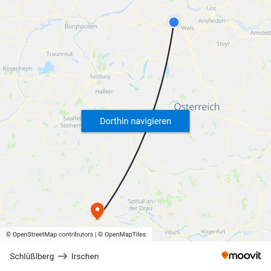 Schlüßlberg to Irschen map