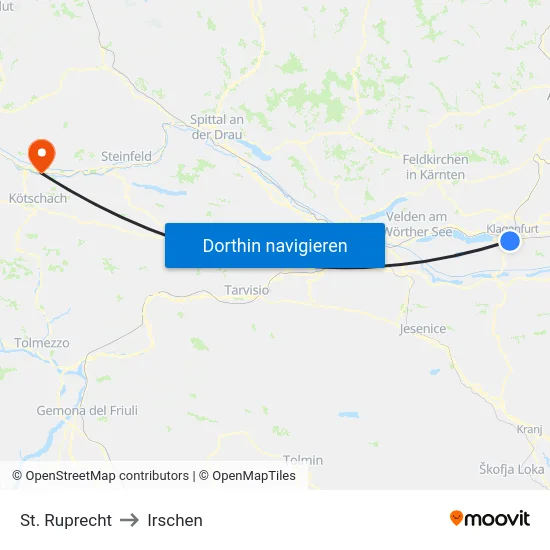 St. Ruprecht to Irschen map